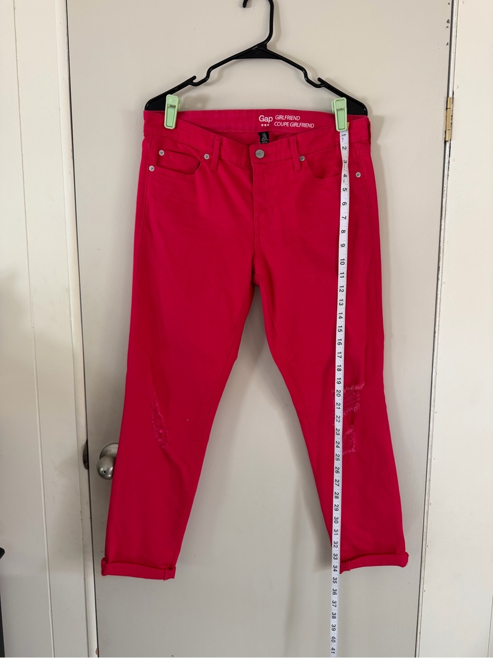GAP Girlfriend Jeans in Bright Redish Pink